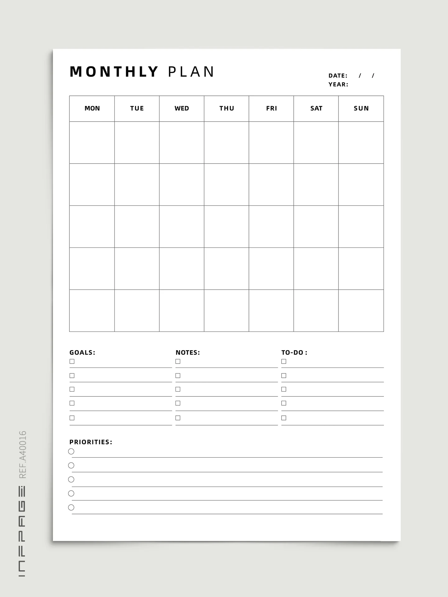 A40016-月计划-A4-No.6